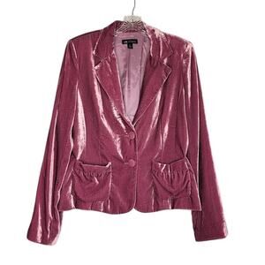 I.N. Studio rose pink velour blazer, size 12